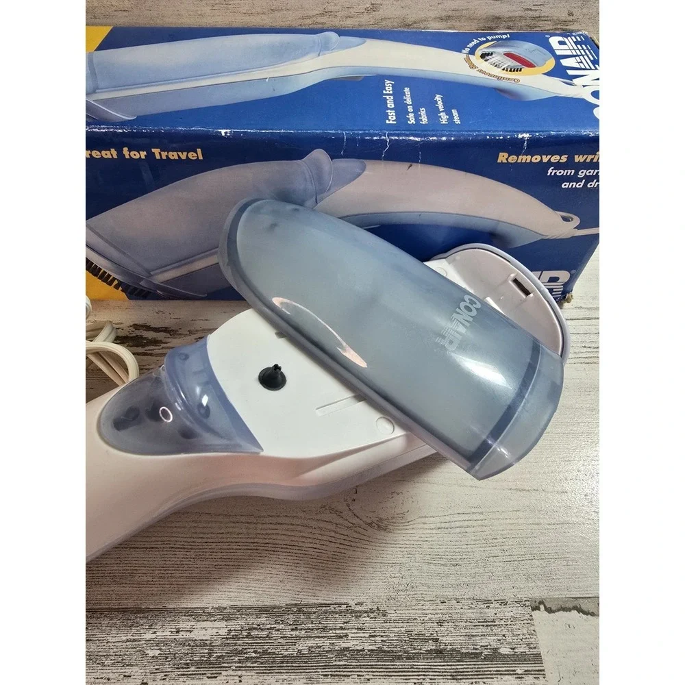 Conair Handheld Fabric Steamer GS15RN White Blue Portable Travel Garment Steamer